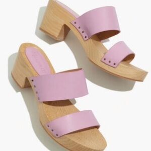 Madewell Pastel Purple Wooden Clog Sandals